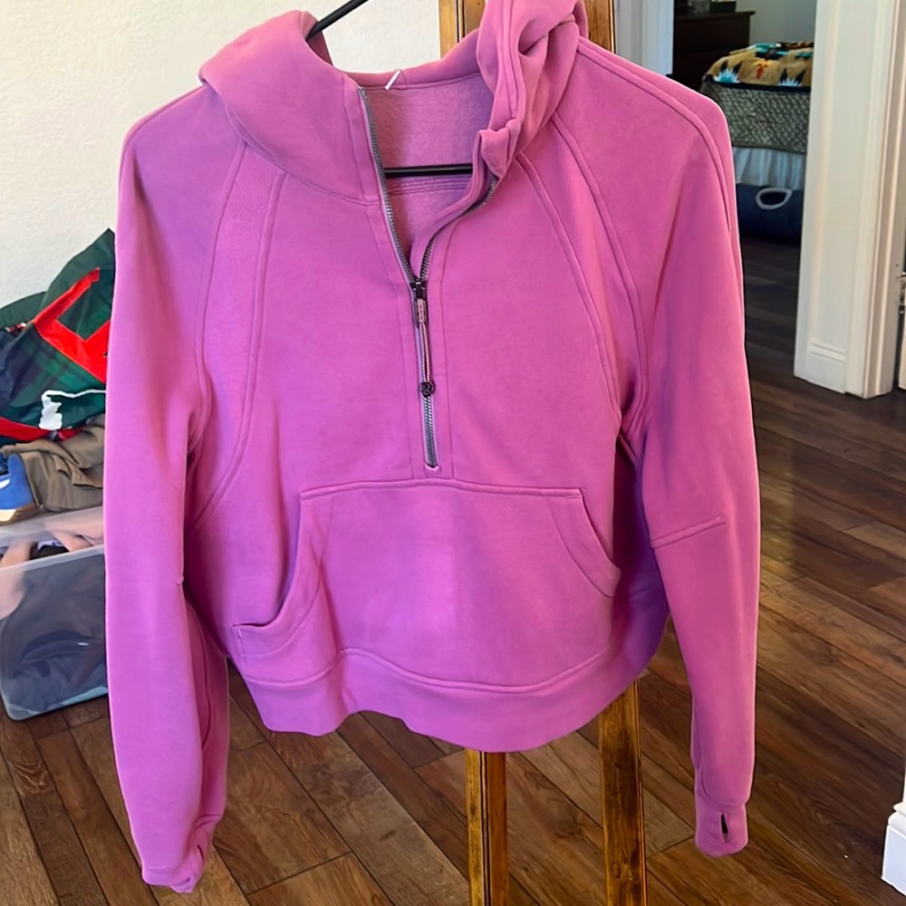 Velvet Dust Oversized Half Zip Scuba Hoodie- XS/S